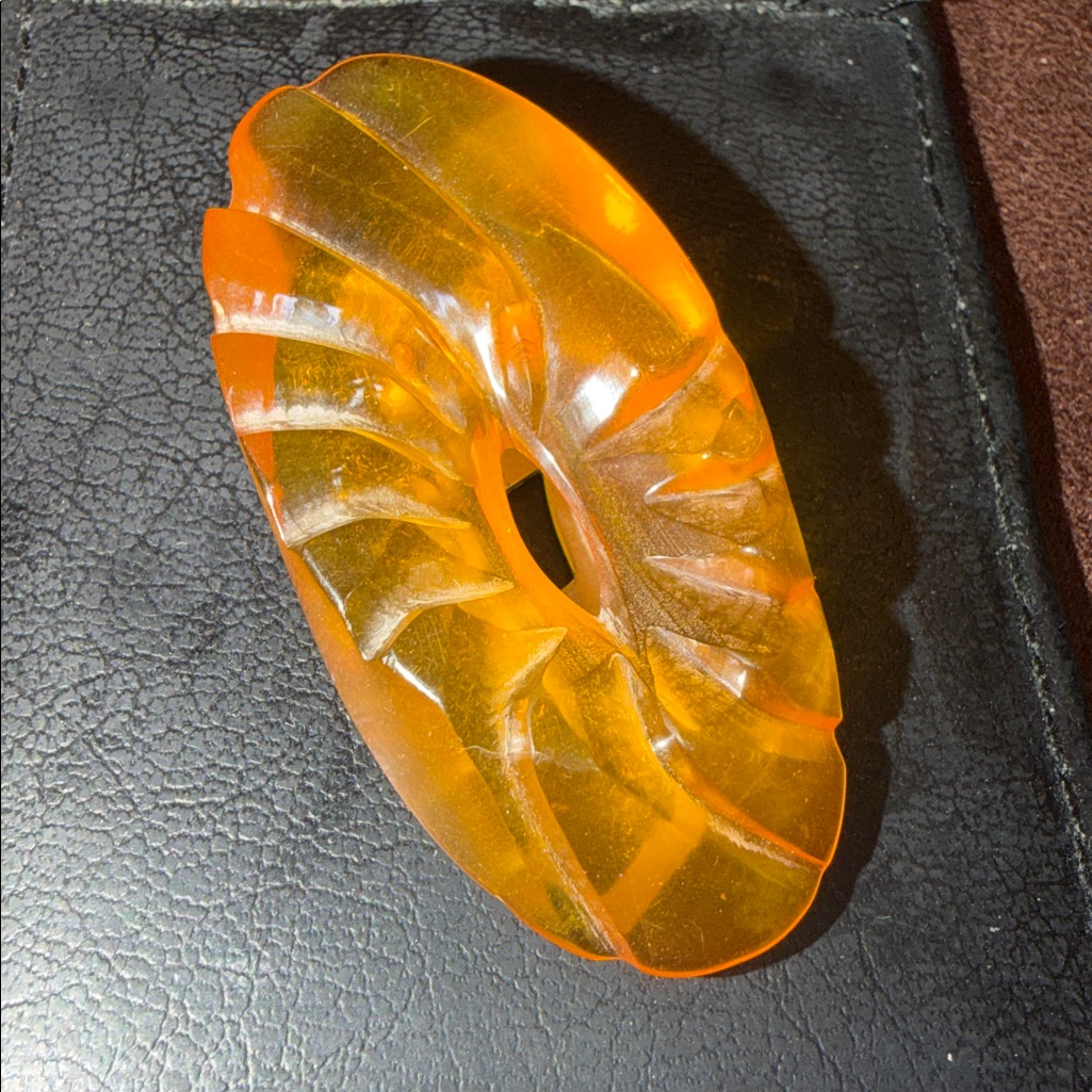 Bakelite Dress Clip “Apple Juice” Amber Color #2